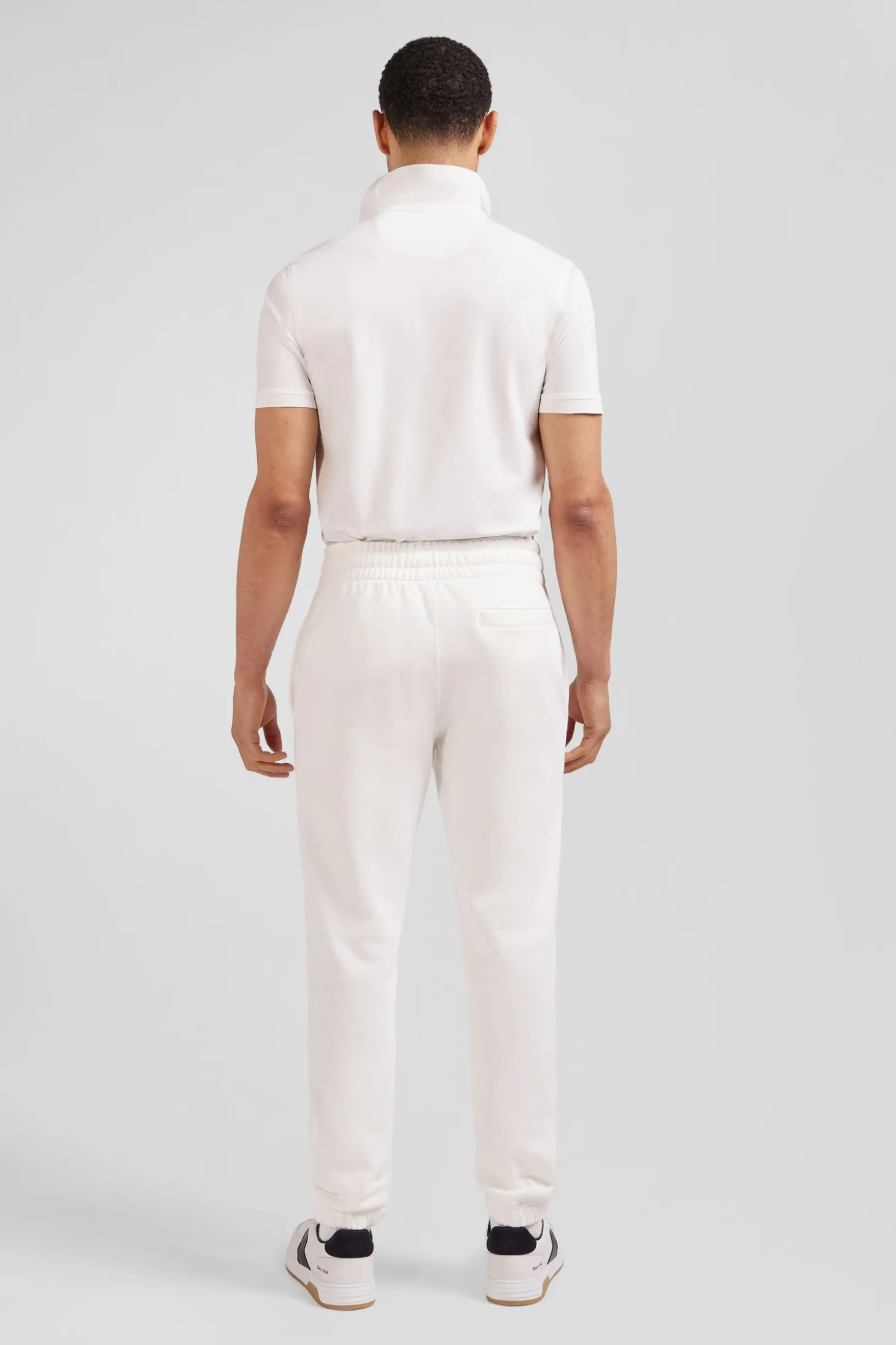 Regular ecru brushed fleece jogging bottoms