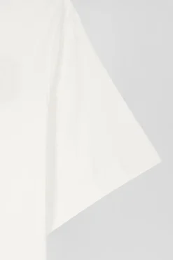Regular ecru short-sleeved cotton T-shirt with back embroidery