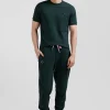 Regular green brushed cotton fleece jogging bottoms