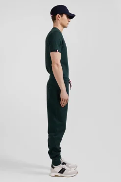 Regular green brushed cotton fleece jogging bottoms