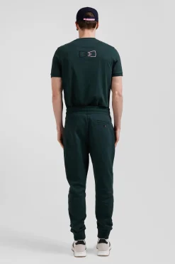 Regular green brushed cotton fleece jogging bottoms