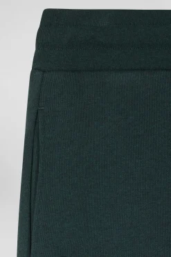 Regular green brushed cotton fleece jogging bottoms