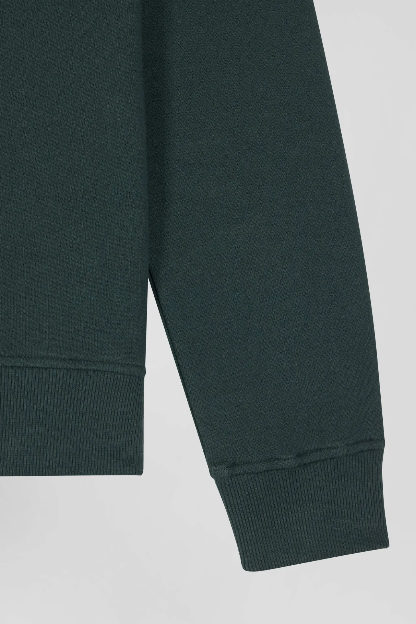 Regular green brushed cotton fleece sweatshirt
