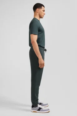 Regular green brushed fleece jogging bottoms