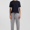 Regular green cotton T-shirt with short contrasting sleeves