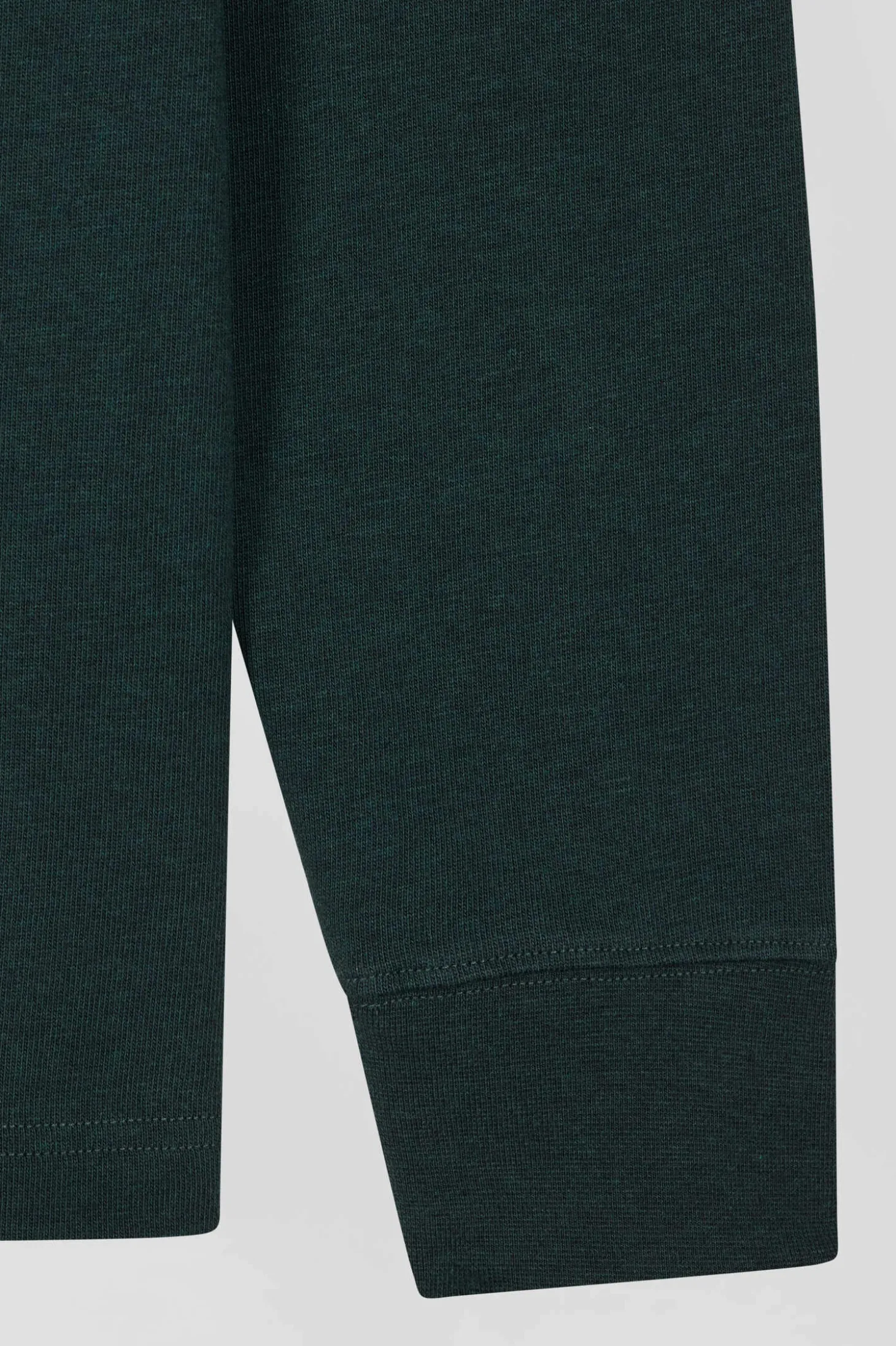 Regular green long-sleeved cotton rugby shirt with bow tie details