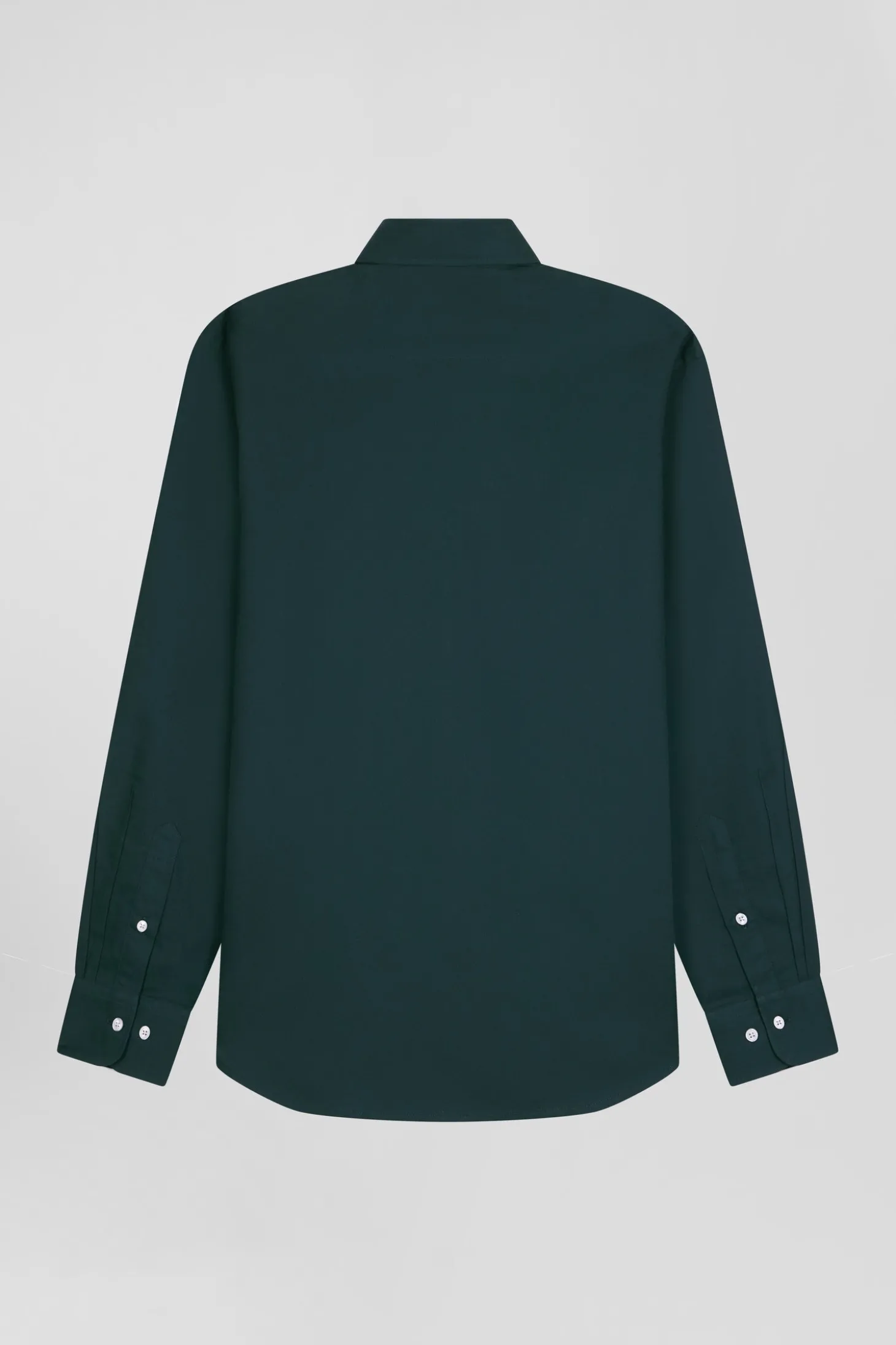 Regular green oxford cotton shirt with striped bow tie detail