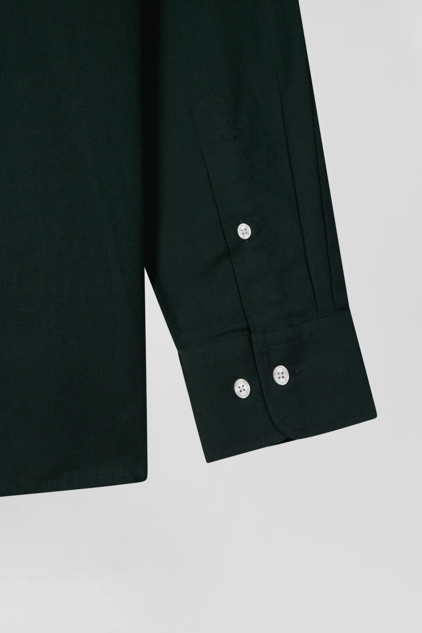 Regular green oxford cotton shirt with striped bow tie detail