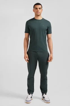 Regular green Pima cotton short-sleeved T-shirt