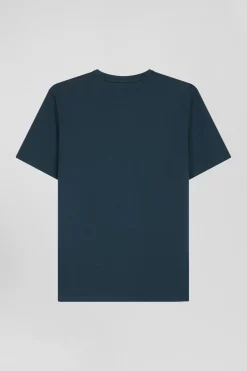 Regular green Pima cotton short-sleeved T-shirt