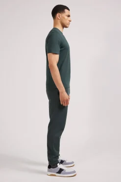 Regular green Pima cotton short-sleeved T-shirt