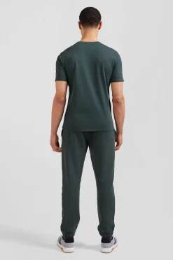 Regular green Pima cotton short-sleeved T-shirt