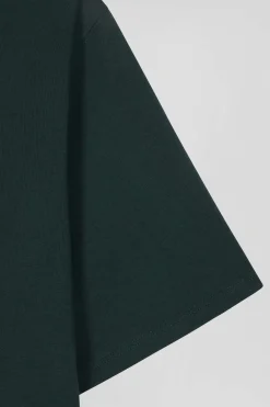 Regular green Pima cotton short-sleeved T-shirt