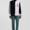 Regular green tricolour cotton shirt