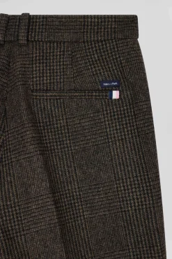 Regular grey blended wool shorts