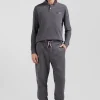 Regular grey brushed cotton fleece jogging bottoms