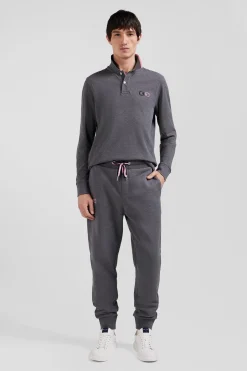 Regular grey brushed cotton fleece jogging bottoms