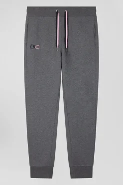 Regular grey brushed cotton fleece jogging bottoms