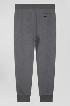 Regular grey brushed cotton fleece jogging bottoms