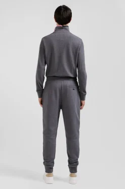 Regular grey brushed cotton fleece jogging bottoms