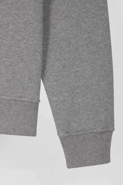Regular grey brushed cotton fleece sweatshirt