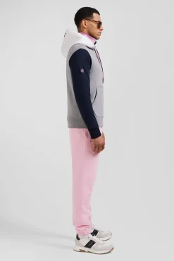 Regular grey colorblock XV de France cotton hoodie