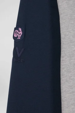 Regular grey colorblock XV de France cotton hoodie