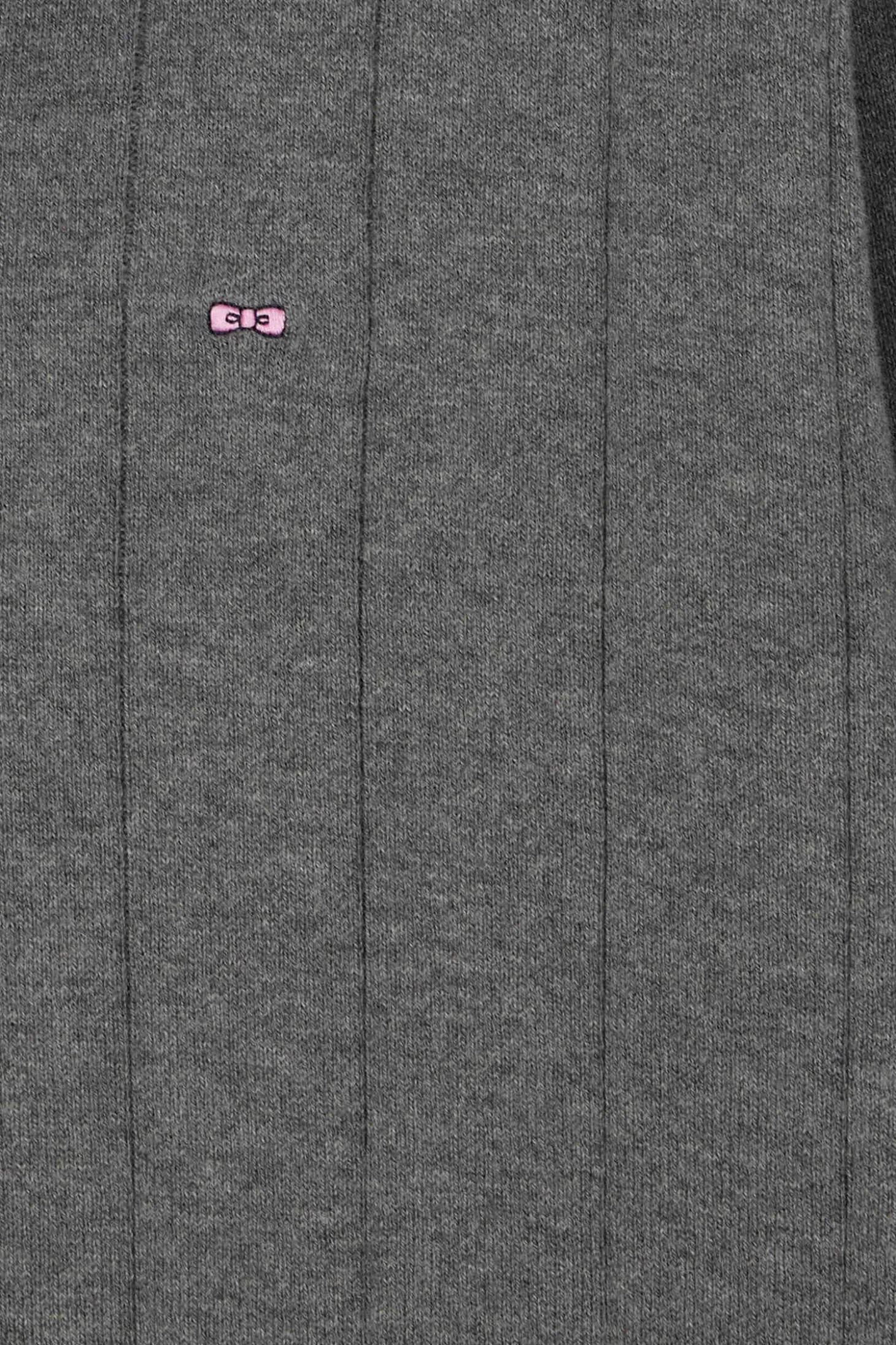 Regular grey cotton and cashmere jumper with rugby shirt collar