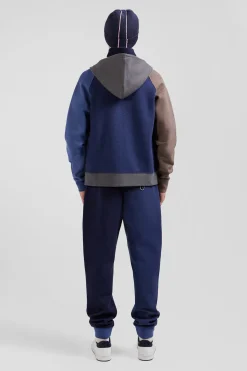 Regular grey cotton blend sweatshirt with padded front