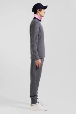 Regular grey long-sleeved cotton rugby shirt with bow tie details