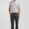 Regular grey Pima cotton short-sleeved T-shirt