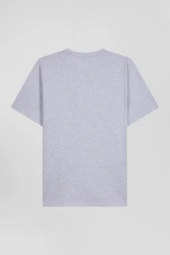 Regular grey Pima cotton short-sleeved T-shirt