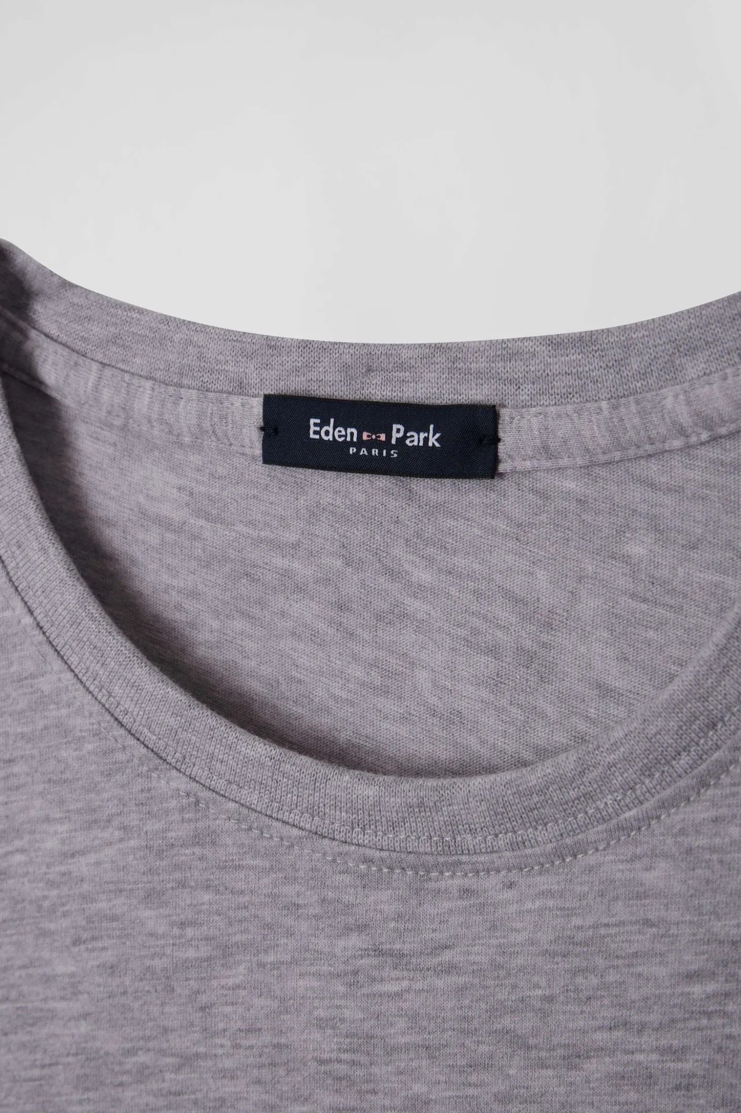 Regular grey Pima cotton short-sleeved T-shirt
