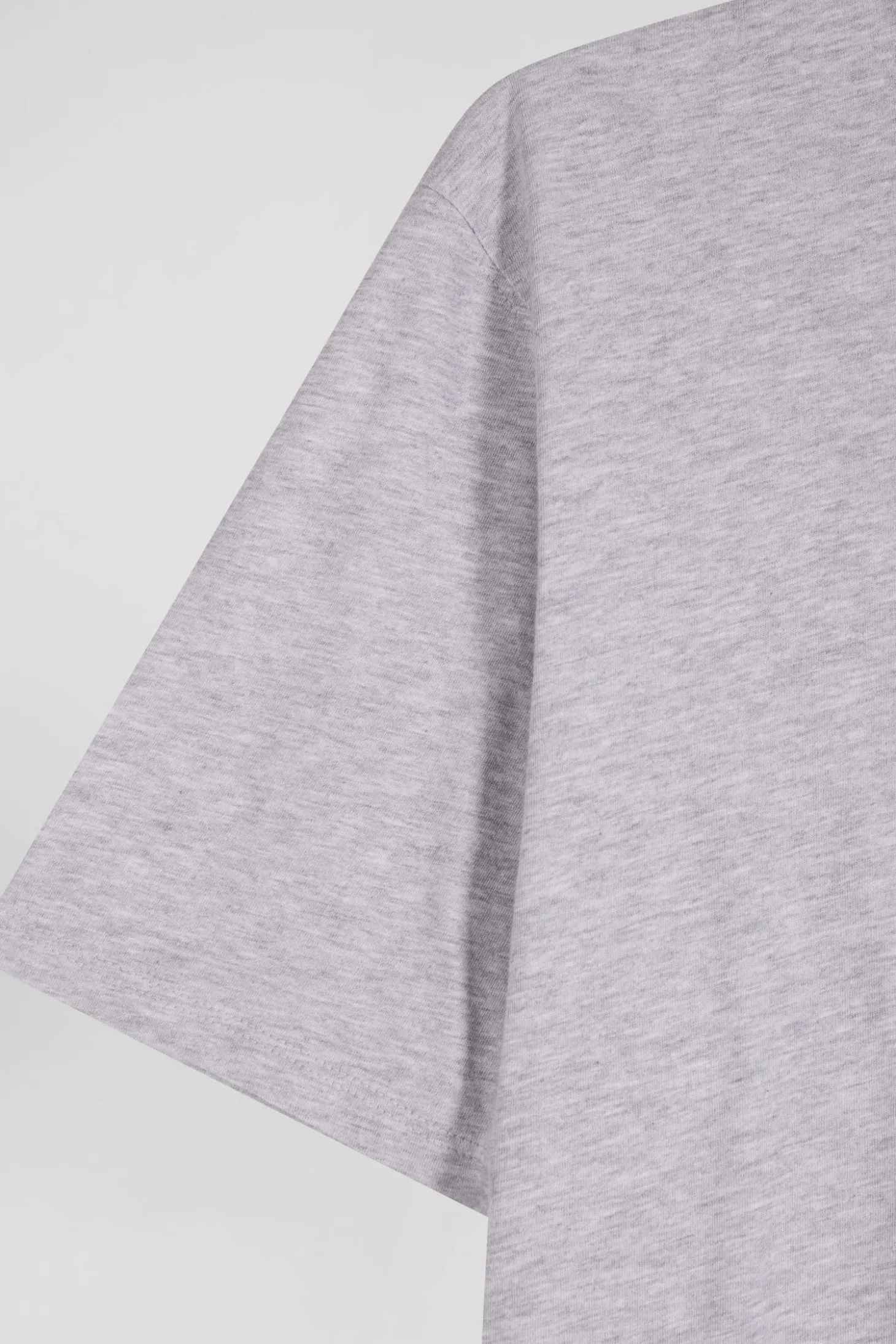 Regular grey Pima cotton short-sleeved T-shirt