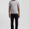 Regular grey short-sleeved cotton T-shirt with XV de France embroidery