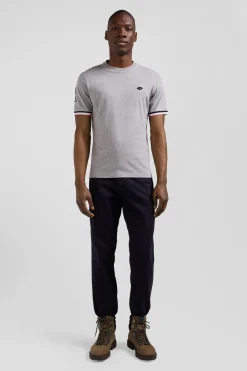 Regular grey short-sleeved cotton T-shirt with XV de France embroidery