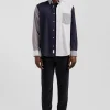 Regular grey tricolour cotton shirt