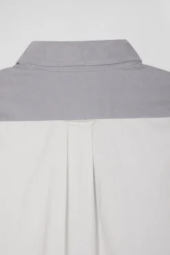 Regular grey tricolour cotton shirt