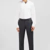 Regular grey wool trousers with broken fold