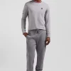 Regular grey XV de France long-sleeved cotton T-shirt