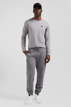Regular grey XV de France long-sleeved cotton T-shirt