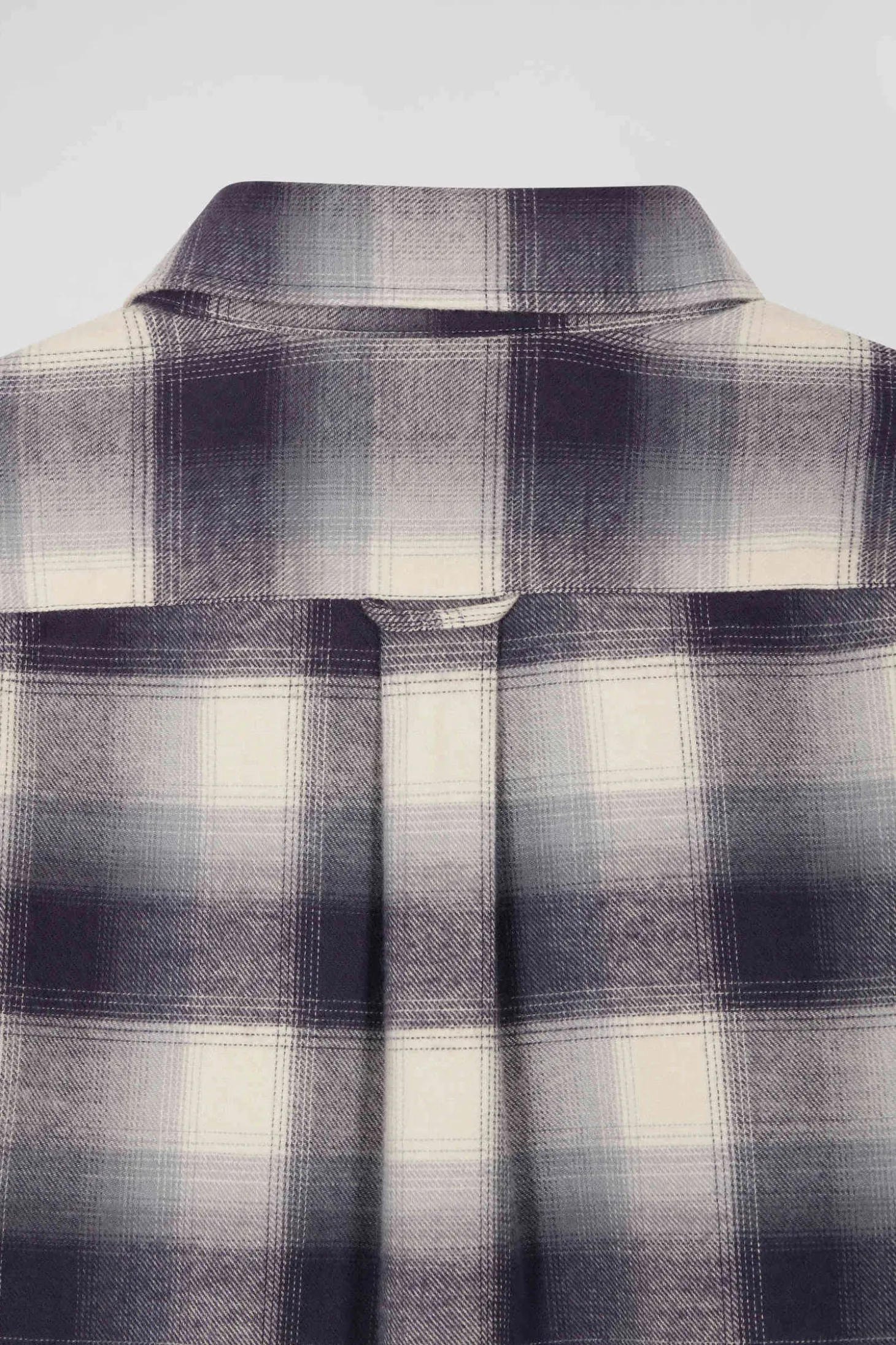 Regular indigo checked cotton shirt