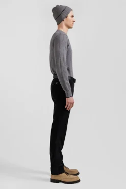 Regular khaki stretch cotton velvet chino trousers