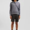 Regular mottled grey women's wool jumper with rugby shirt collar