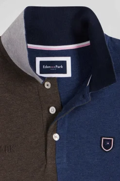 Regular navy Barbarian short-sleeved cotton piqué polo shirt