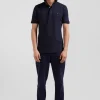 Regular navy blue brushed fleece jogging bottoms