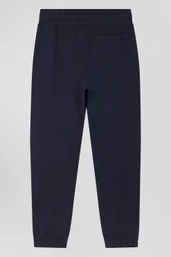 Regular navy blue brushed fleece jogging bottoms