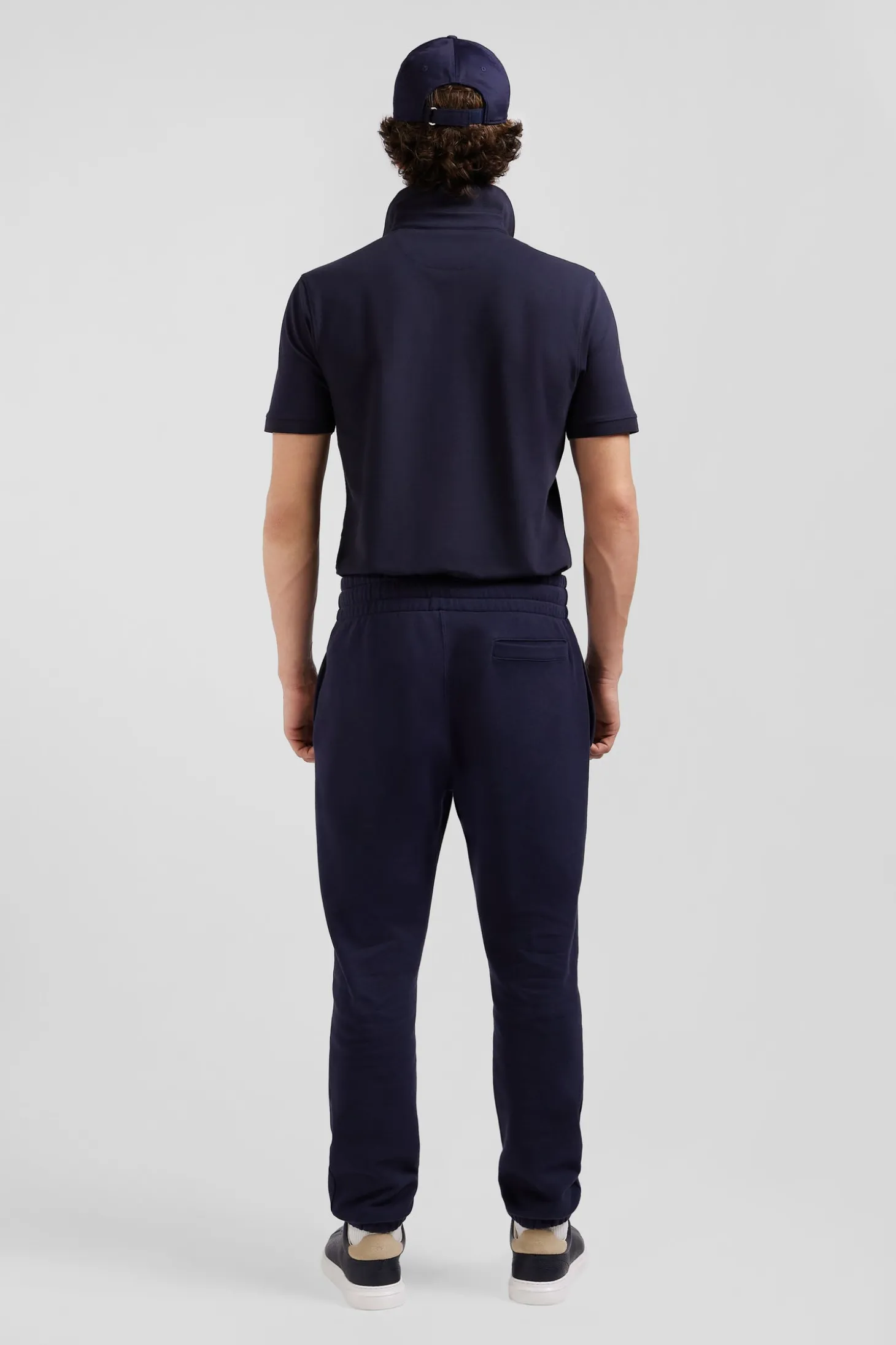 Regular navy blue brushed fleece jogging bottoms