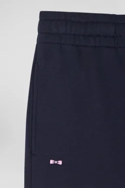 Regular navy blue brushed fleece jogging bottoms