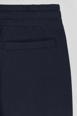 Regular navy blue brushed fleece jogging bottoms
